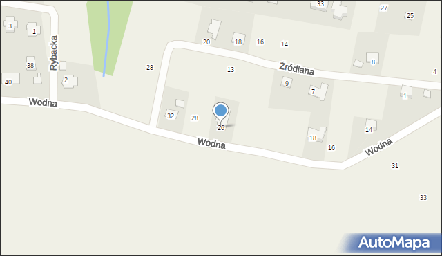 Pisarzowice, Wodna, 26, mapa Pisarzowice