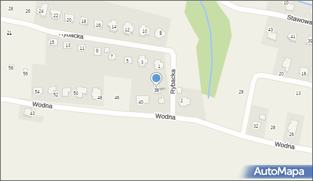 Pisarzowice, Wodna, 38, mapa Pisarzowice