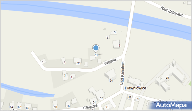 Pławniowice, Wodna, 2B, mapa Pławniowice