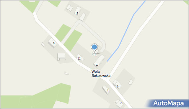 Pobiedna, Wola Sokołowska, 11, mapa Pobiedna