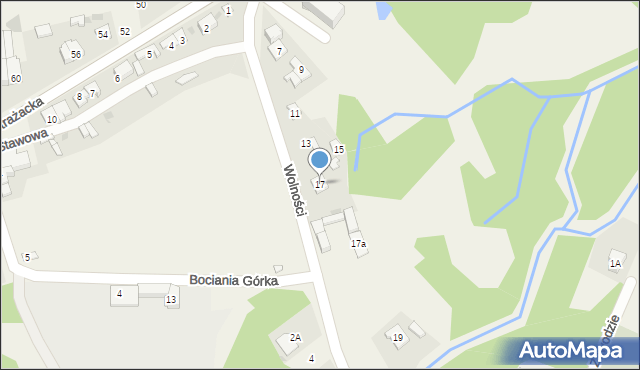 Poczesna, Wolności, 17, mapa Poczesna