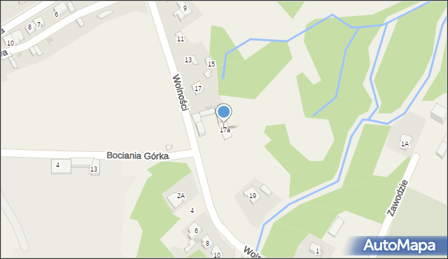 Poczesna, Wolności, 17a, mapa Poczesna