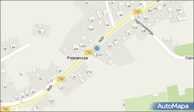 Podzamcze, Wojska Polskiego, 27, mapa Podzamcze