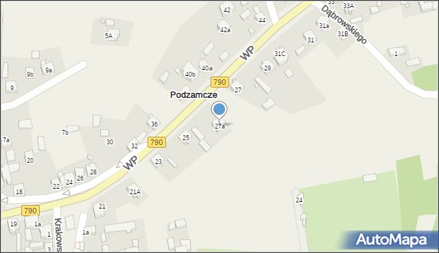 Podzamcze, Wojska Polskiego, 27a, mapa Podzamcze