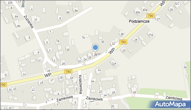 Podzamcze, Wojska Polskiego, 28, mapa Podzamcze