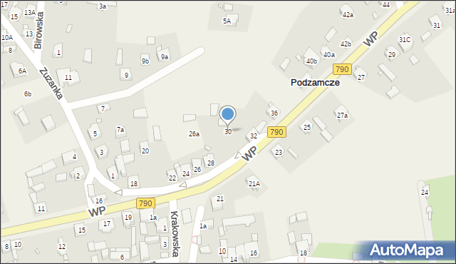 Podzamcze, Wojska Polskiego, 30, mapa Podzamcze