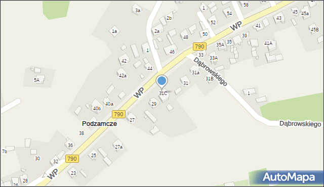 Podzamcze, Wojska Polskiego, 31C, mapa Podzamcze
