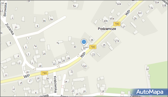 Podzamcze, Wojska Polskiego, 32, mapa Podzamcze