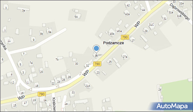 Podzamcze, Wojska Polskiego, 36, mapa Podzamcze