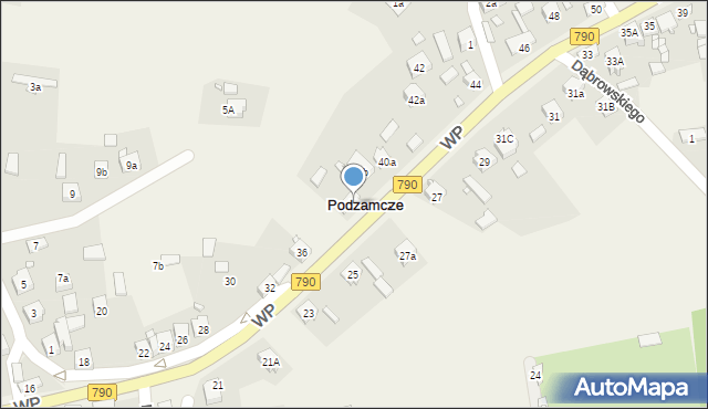 Podzamcze, Wojska Polskiego, 40, mapa Podzamcze