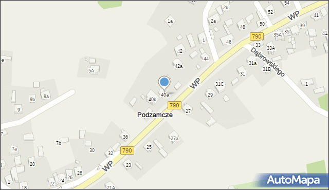 Podzamcze, Wojska Polskiego, 40a, mapa Podzamcze