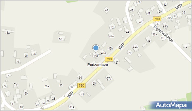 Podzamcze, Wojska Polskiego, 40b, mapa Podzamcze