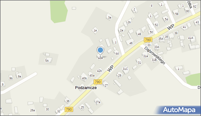 Podzamcze, Wojska Polskiego, 42a, mapa Podzamcze