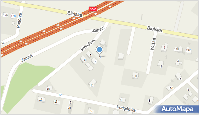 Pogórze, Wondolec, 3, mapa Pogórze