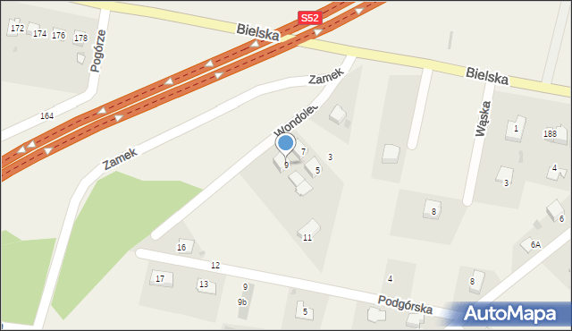 Pogórze, Wondolec, 9, mapa Pogórze