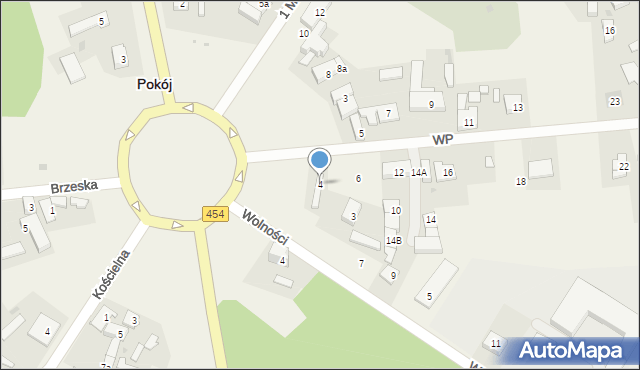 Pokój, Wojska Polskiego, 4, mapa Pokój