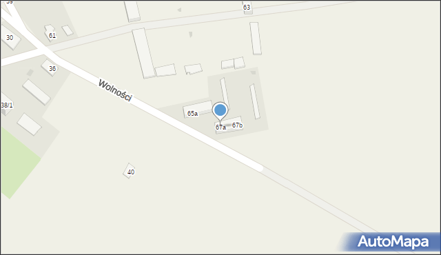 Pokój, Wolności, 67a, mapa Pokój