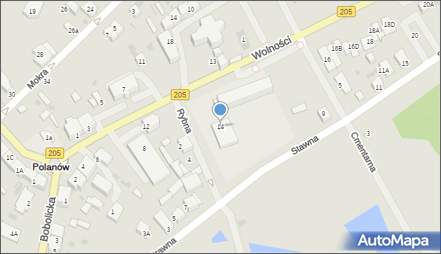 Polanów, Wolności, 14, mapa Polanów