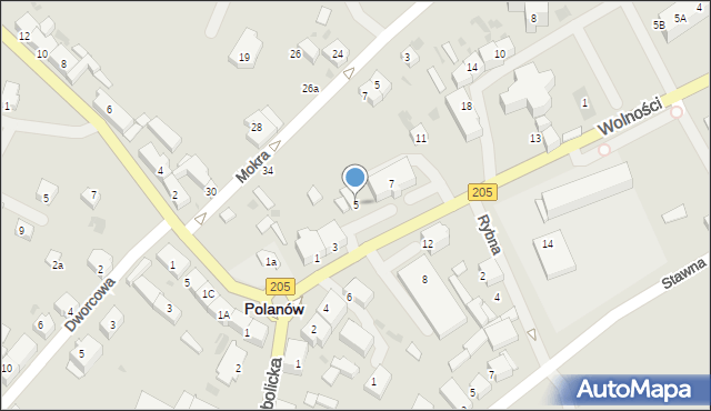 Polanów, Wolności, 5, mapa Polanów