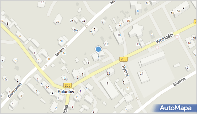 Polanów, Wolności, 7, mapa Polanów