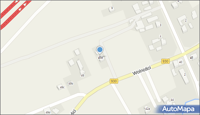 Połomia, Wolności, 49a, mapa Połomia