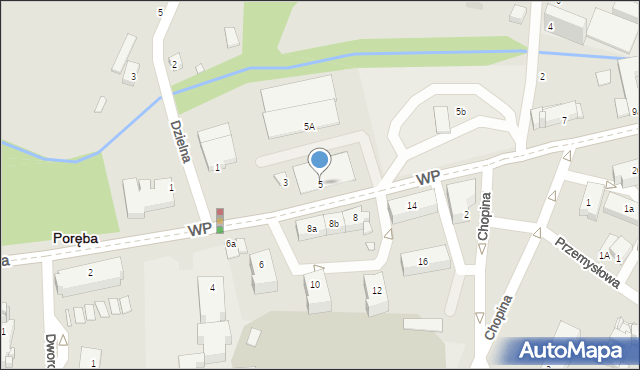 Poręba, Wojska Polskiego, 5, mapa Poręba