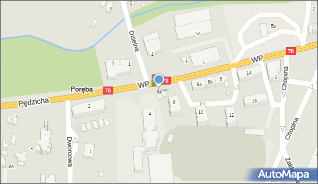 Poręba, Wojska Polskiego, 6a, mapa Poręba