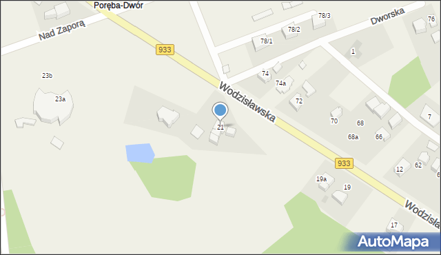 Poręba, Wodzisławska, 21, mapa Poręba