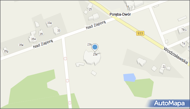 Poręba, Wodzisławska, 23a, mapa Poręba