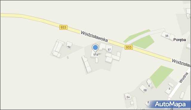 Poręba, Wodzisławska, 57A, mapa Poręba