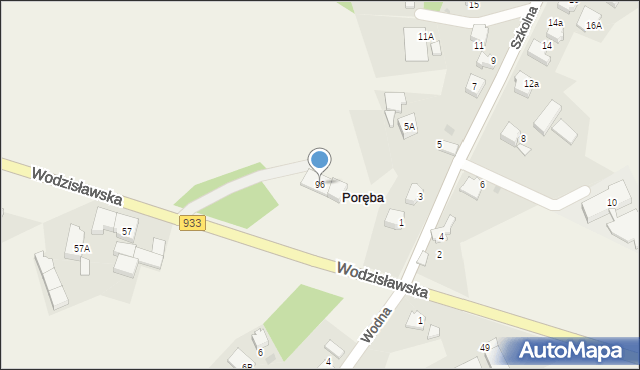 Poręba, Wodzisławska, 96, mapa Poręba