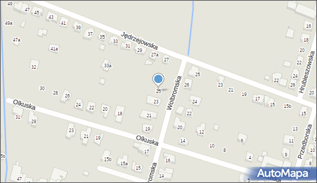 Poznań, Wolbromska, 25, mapa Poznania