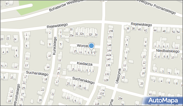 Poznań, Worcella Stanisława, 3, mapa Poznania