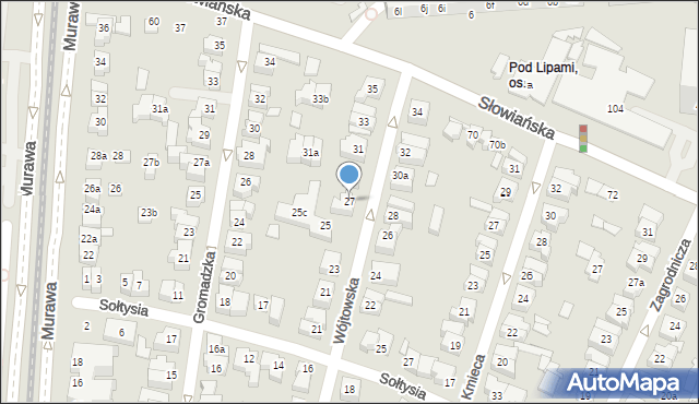 Poznań, Wójtowska, 27, mapa Poznania