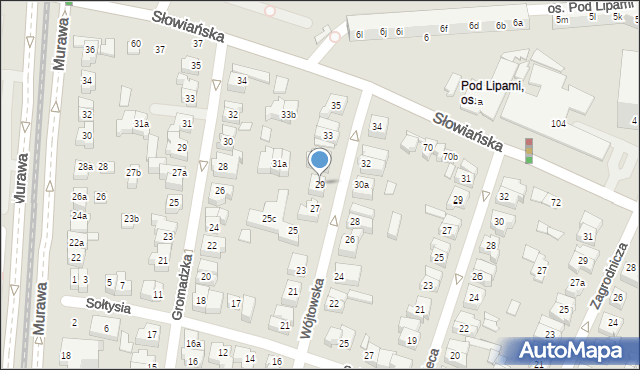 Poznań, Wójtowska, 29, mapa Poznania