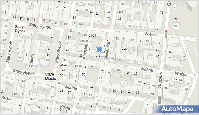 Poznań, Woźna, 5, mapa Poznania