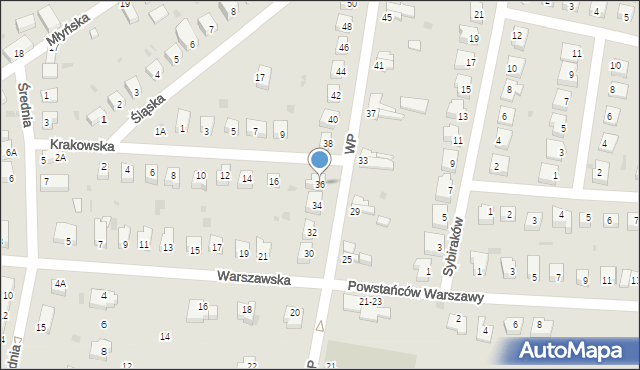 Prochowice, Wojska Polskiego, 36, mapa Prochowice