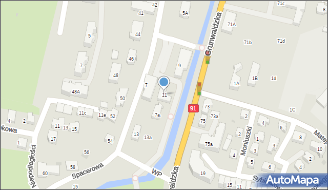 Pruszcz Gdański, Wojska Polskiego, 11, mapa Pruszcz Gdański