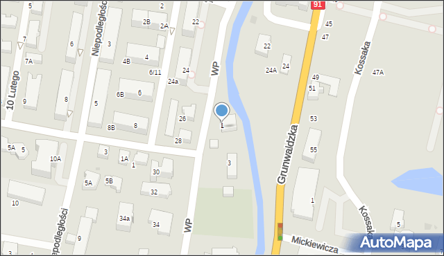 Pruszcz Gdański, Wojska Polskiego, 1A, mapa Pruszcz Gdański