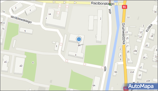 Pruszcz Gdański, Wojska Polskiego, 4A, mapa Pruszcz Gdański
