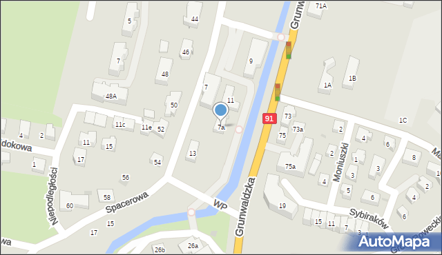 Pruszcz Gdański, Wojska Polskiego, 7a, mapa Pruszcz Gdański