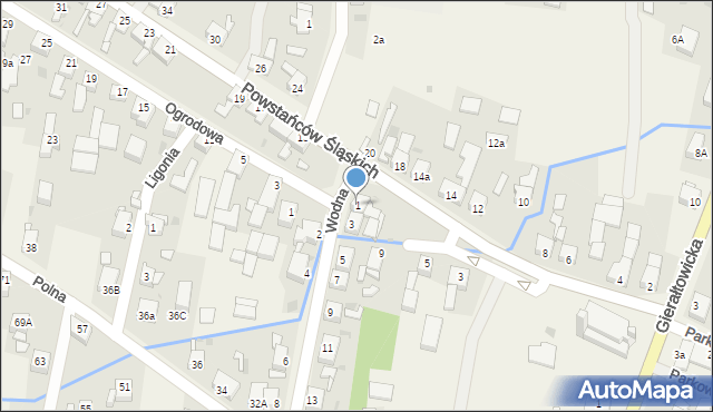 Przyszowice, Wodna, 1, mapa Przyszowice