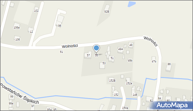 Przyszowice, Wolności, 55, mapa Przyszowice