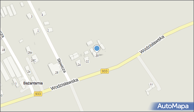 Pszczyna, Wodzisławska, 20, mapa Pszczyny