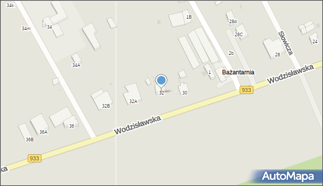 Pszczyna, Wodzisławska, 32, mapa Pszczyny