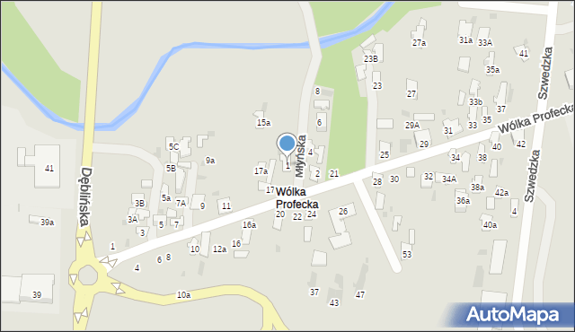 Puławy, Wólka Profecka, 19, mapa Puław