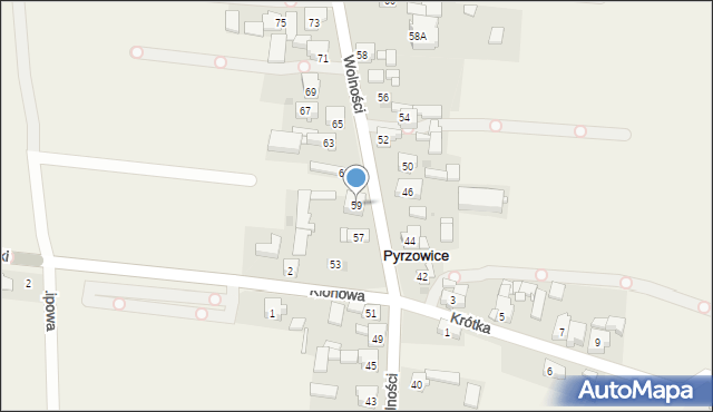 Pyrzowice, Wolności, 59, mapa Pyrzowice