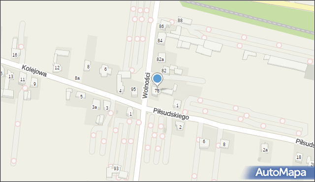 Pyrzowice, Wolności, 78, mapa Pyrzowice