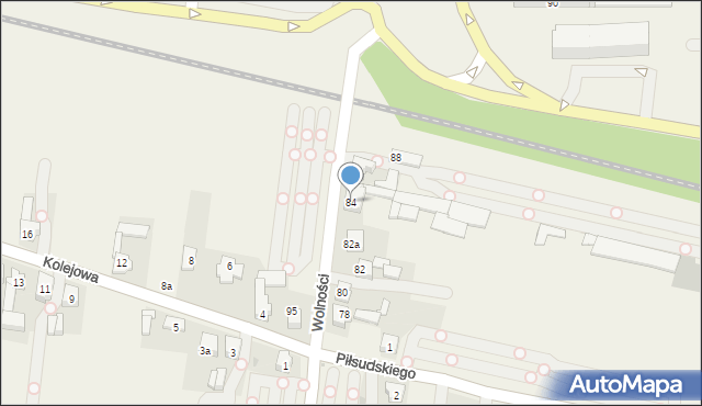 Pyrzowice, Wolności, 84, mapa Pyrzowice