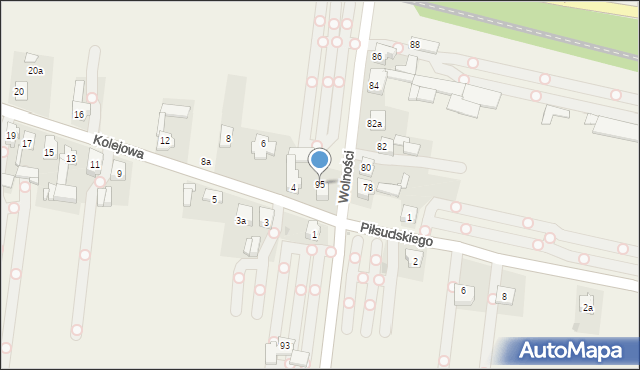 Pyrzowice, Wolności, 95, mapa Pyrzowice